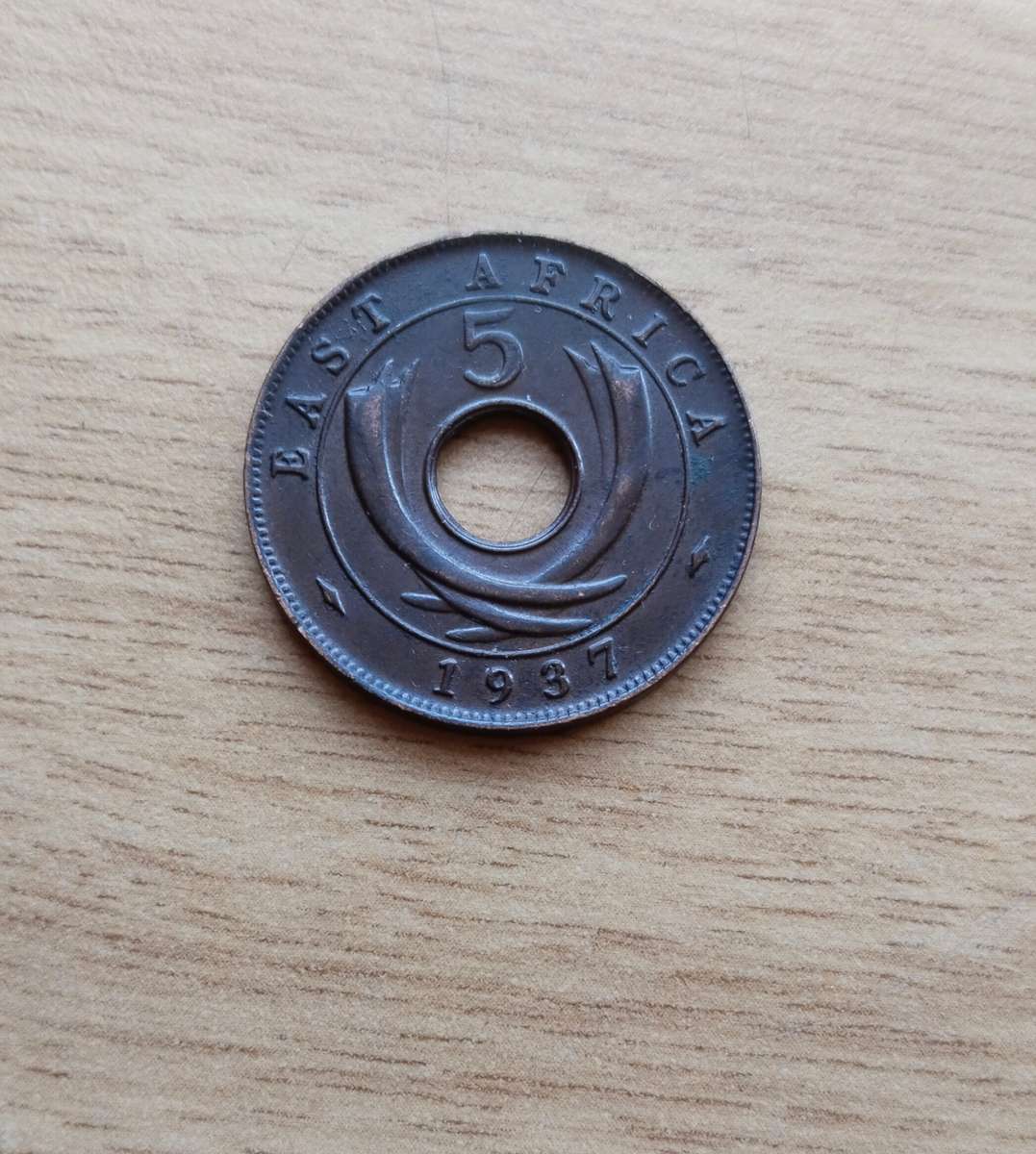 East Africa 1937 Five Cents.