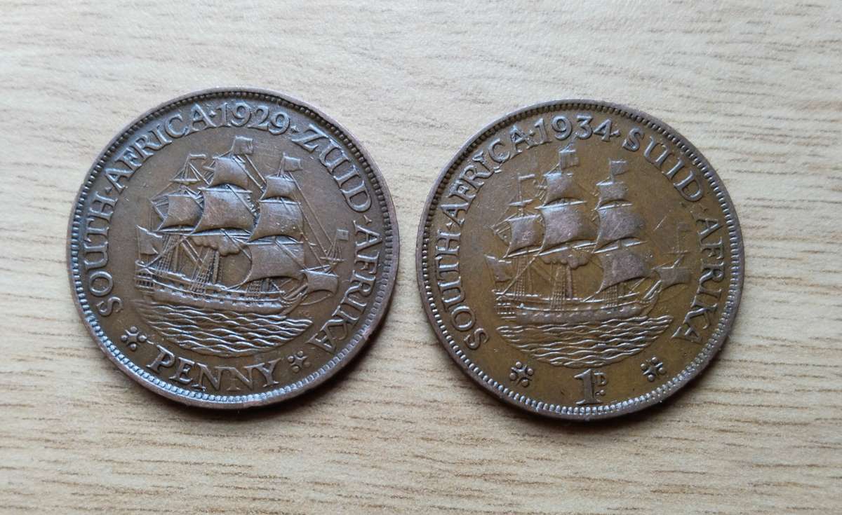 South Africa 1929 and 1934 Full Penny's.