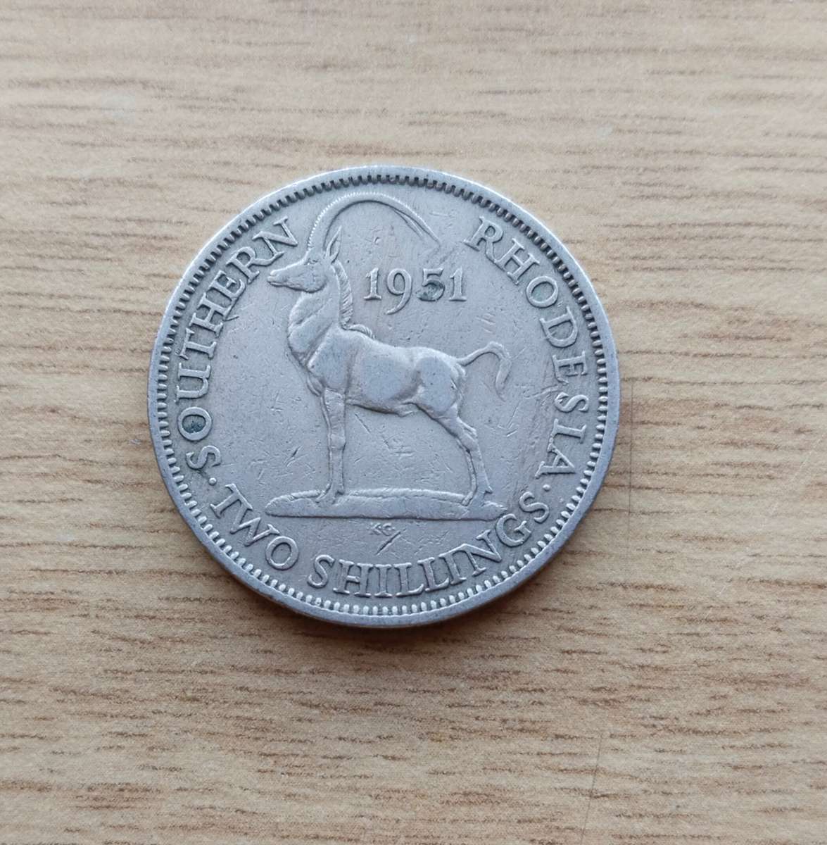 Southern Rhodesia 1951 Two Shillings.