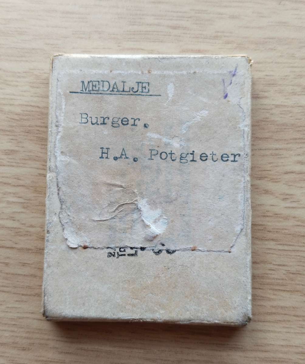 ZAR Boer War Medal With Paperwork Awarded to BURG A.H. POTGIETER. Nice Medal!!