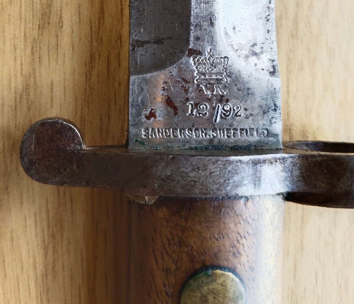 British 12/92 Sanderson Sheffield Bayonet with Scabbard. Nice Item!!