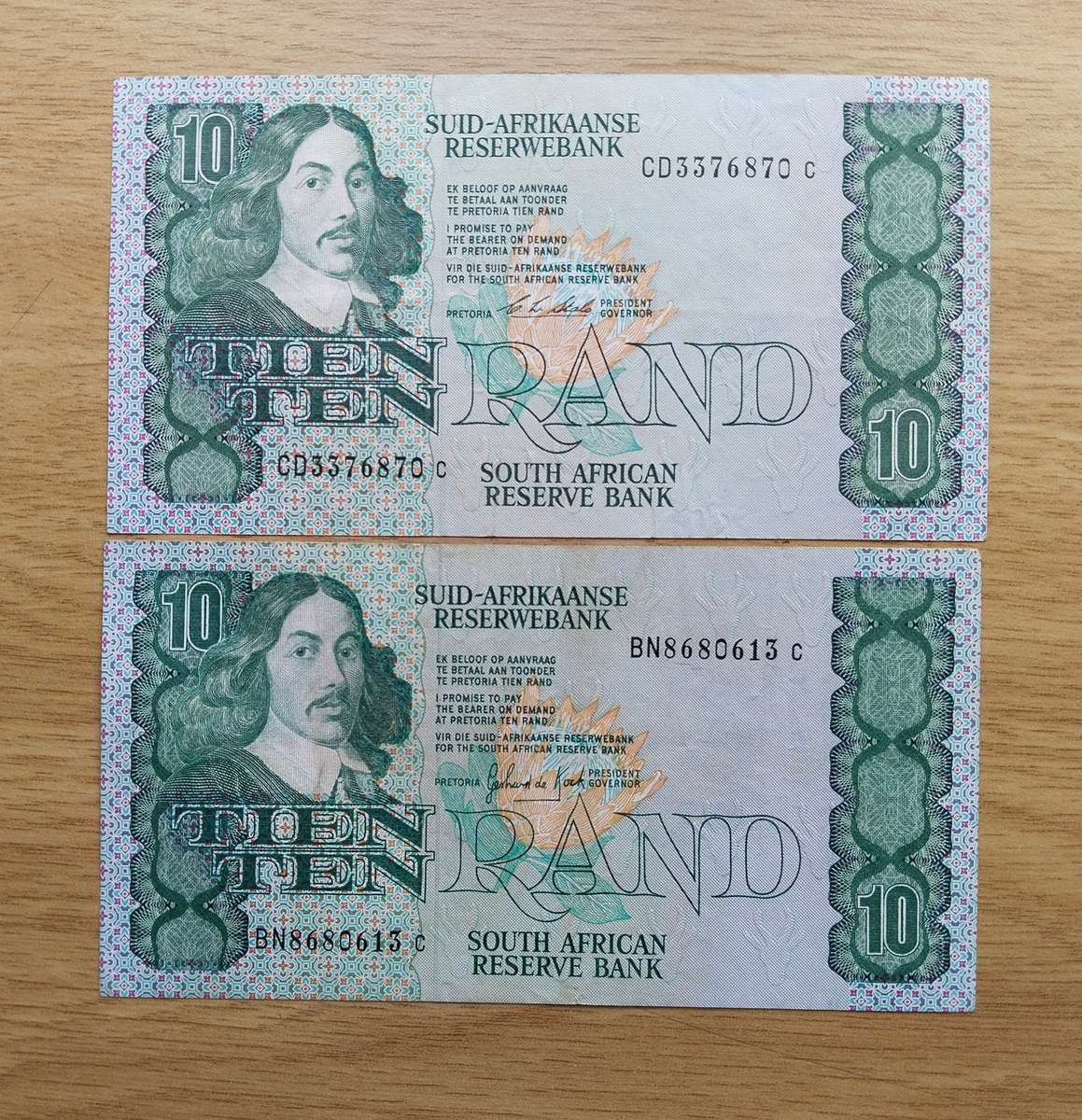 South Africa de Kock and Stals old R10 Bank Notes.