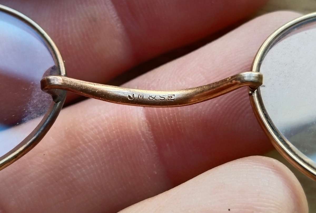 Vintage Antique gold coloured spectacles.