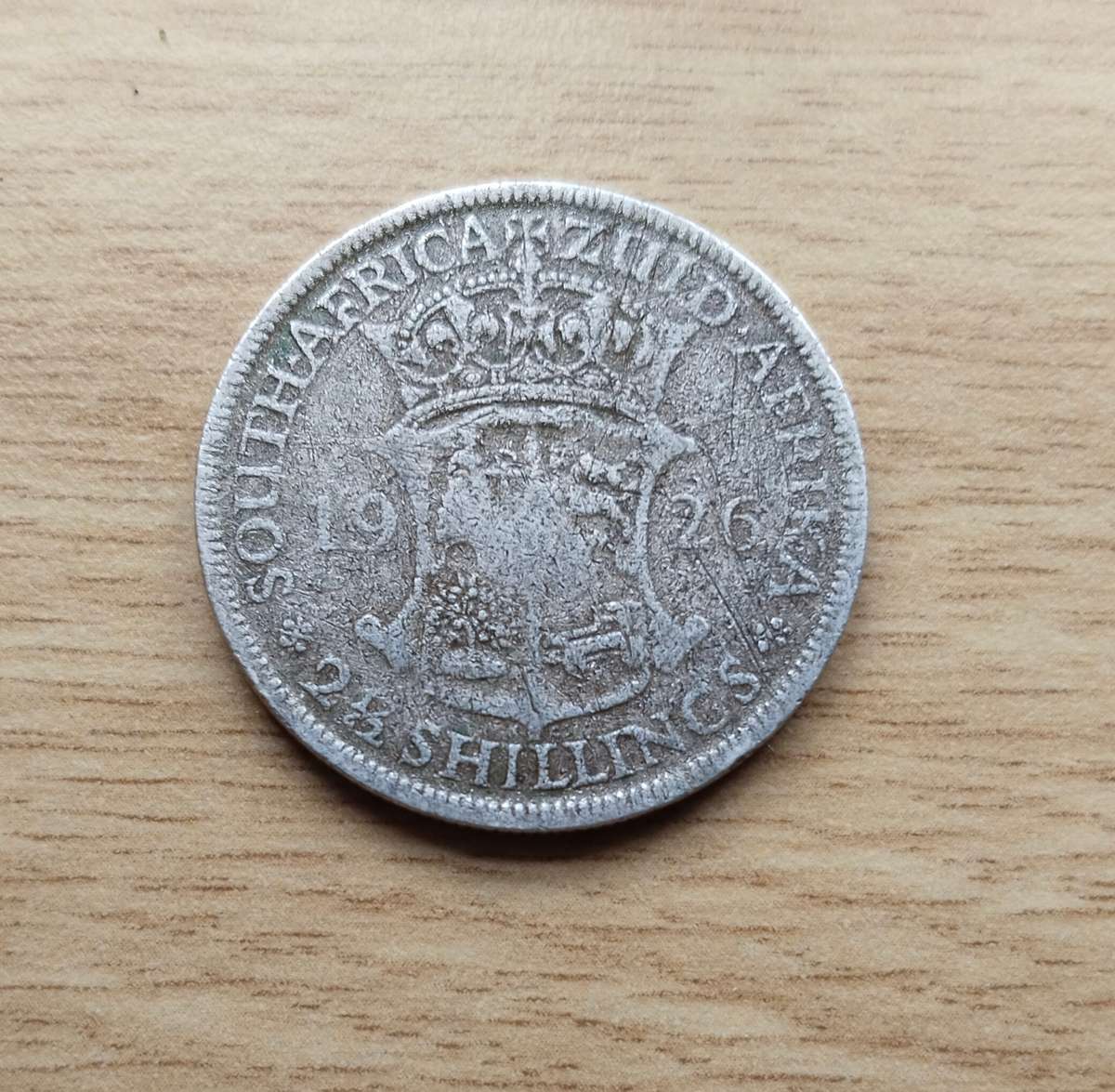 South Africa 1926 Silver Half Crown.