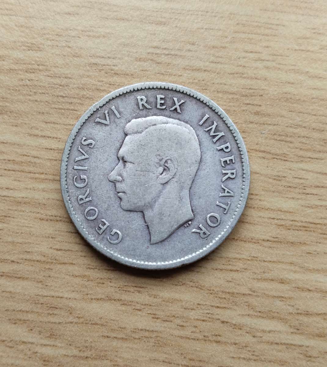 South Africa 1945 Silver Two shillings.