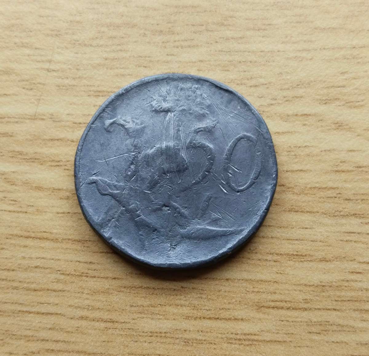 Error South Africa 1968 lead 50 cent. Normal weight is 9.50 grams.