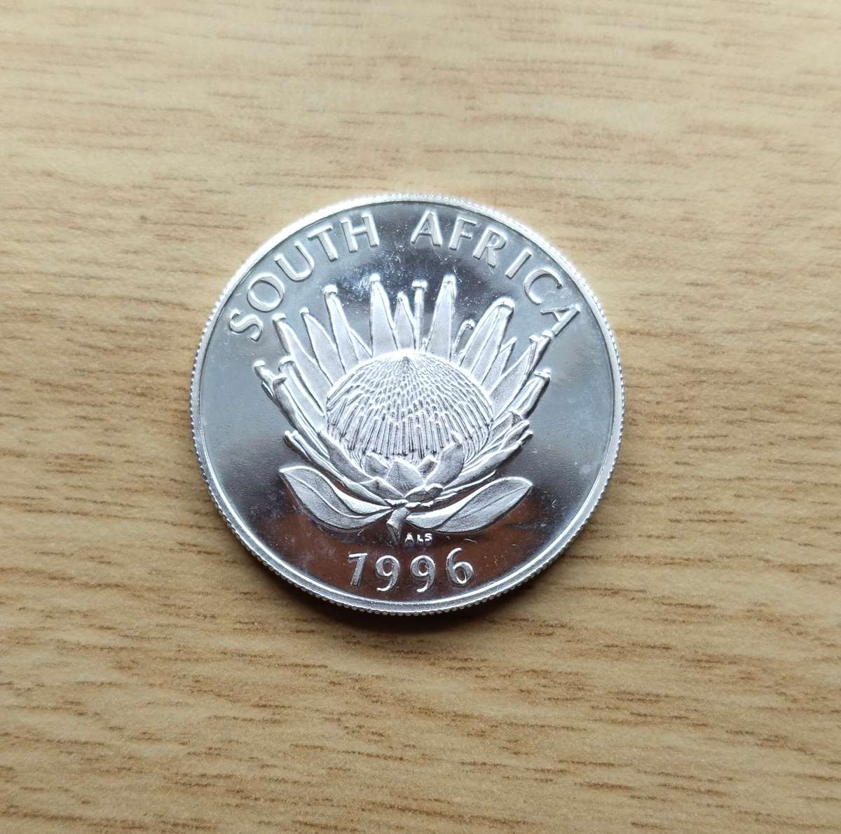 South Africa 1996 Silver Proof Protea Constitution One Rand.