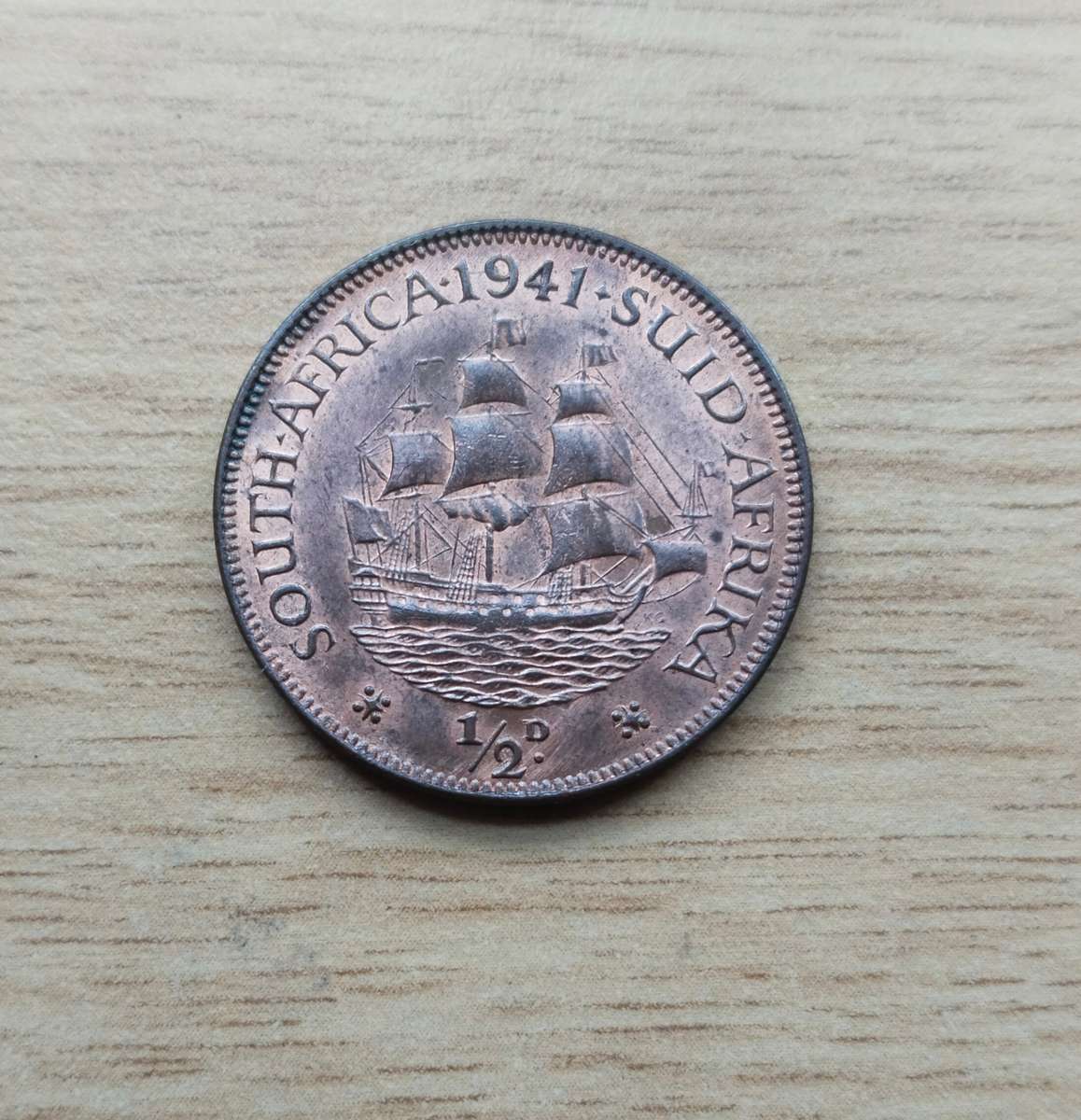 South Africa 1941 Half Penny. Good condition.