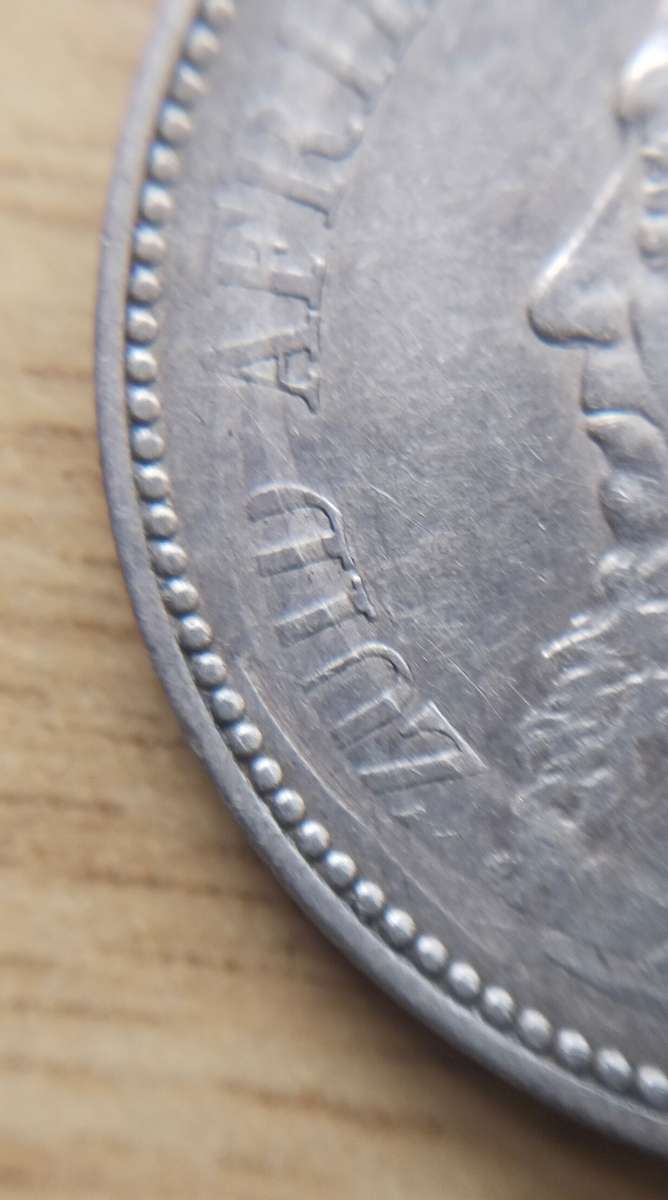 Error ZAR Paul Kruger 1897 Half Crown. Parts of ZUID Missing. Nice coin!!