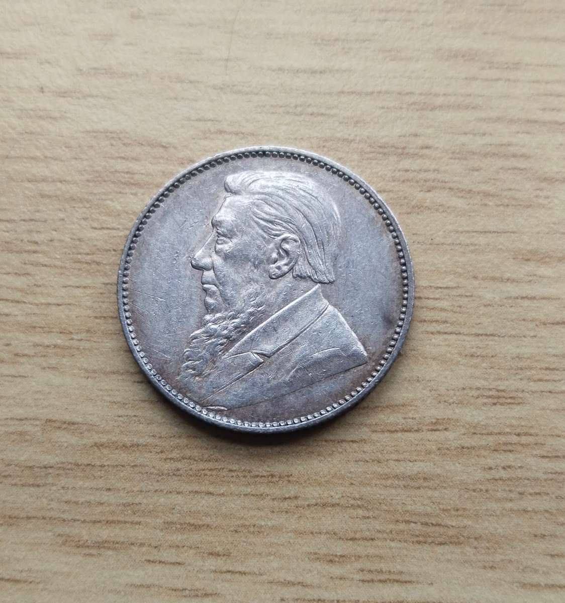 ZAR Paul Kruger 1897 Silver Shilling. Good condition.