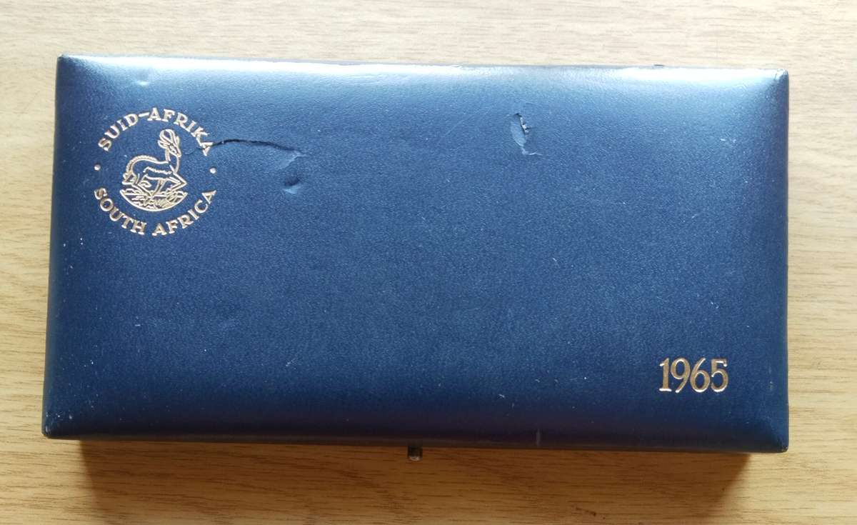 South Africa 1965 Proof Set with Silver one Rand.