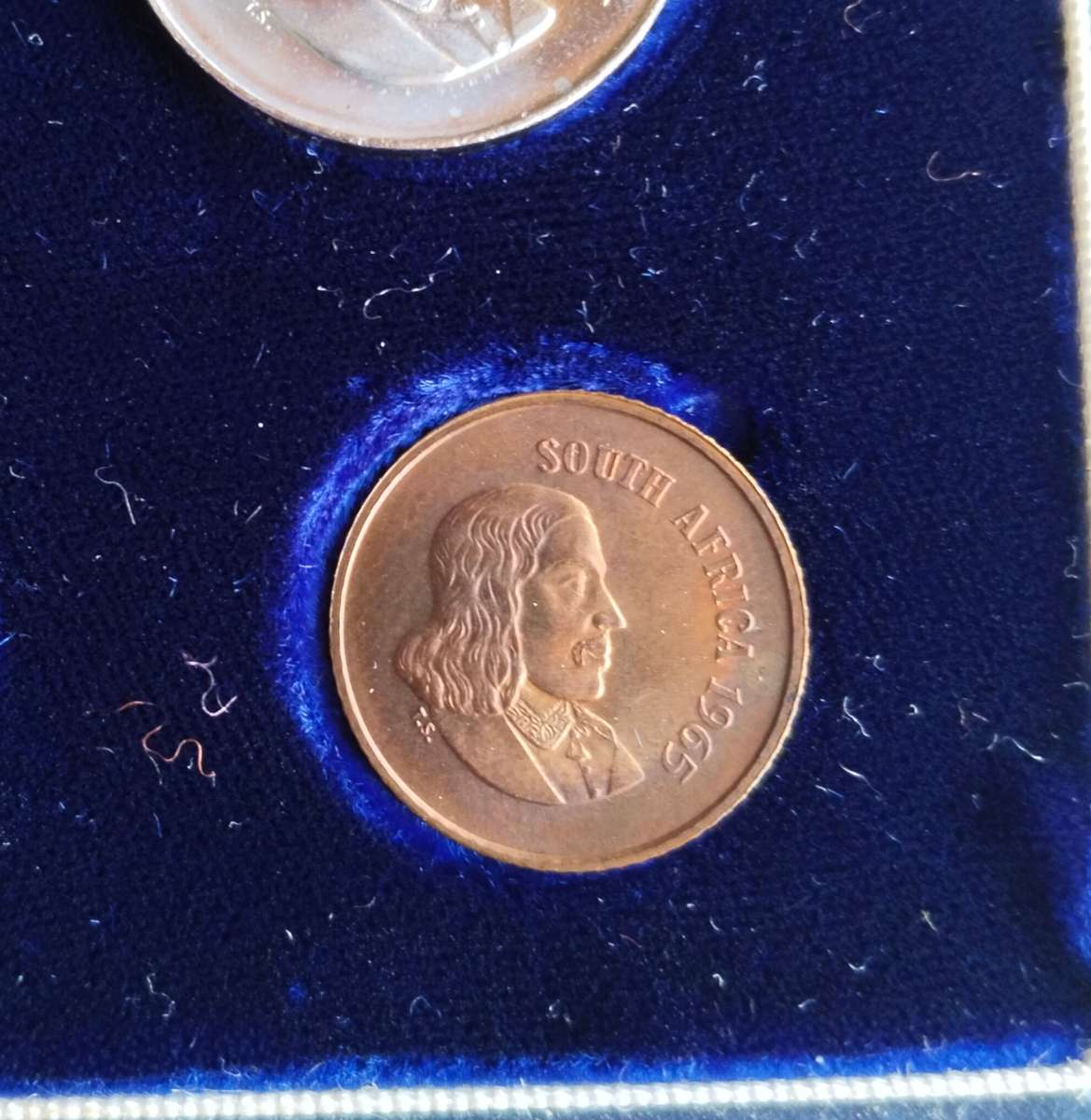 South Africa 1965 Proof Set with Silver one Rand.