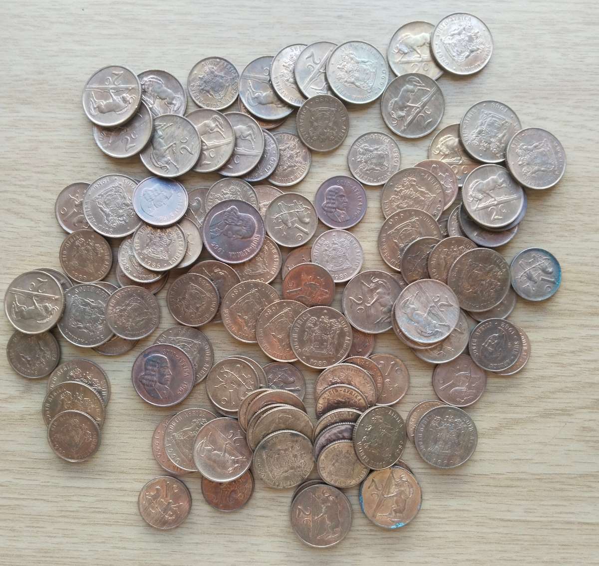 South Africa large collection of mainly UNC One and Two cents.