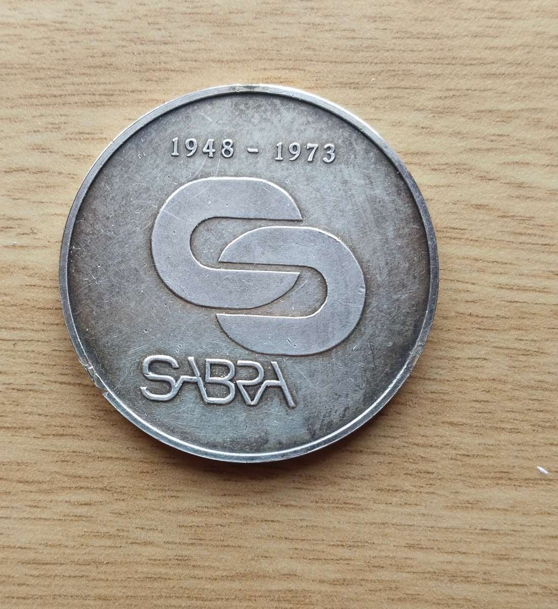 SABRA 1948-1973 Silver Commemorative Medal. 39.56 grams.