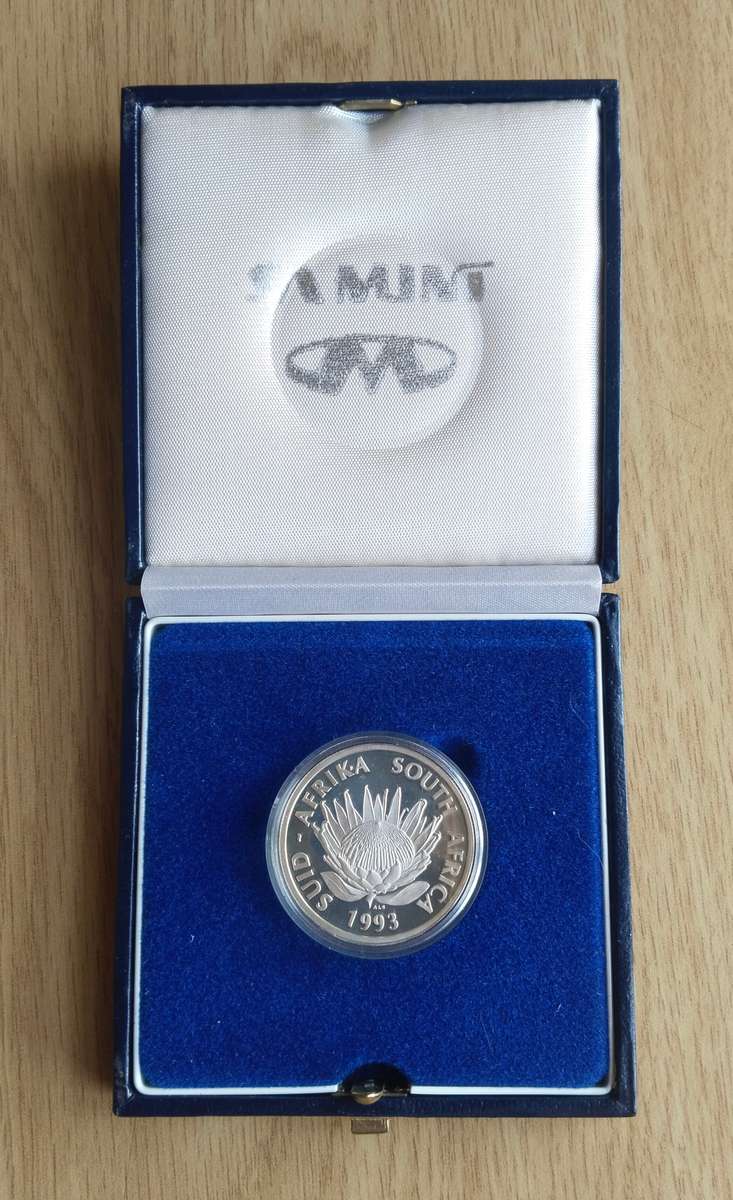 South Africa 1993 Silver Proof Banking One Rand.