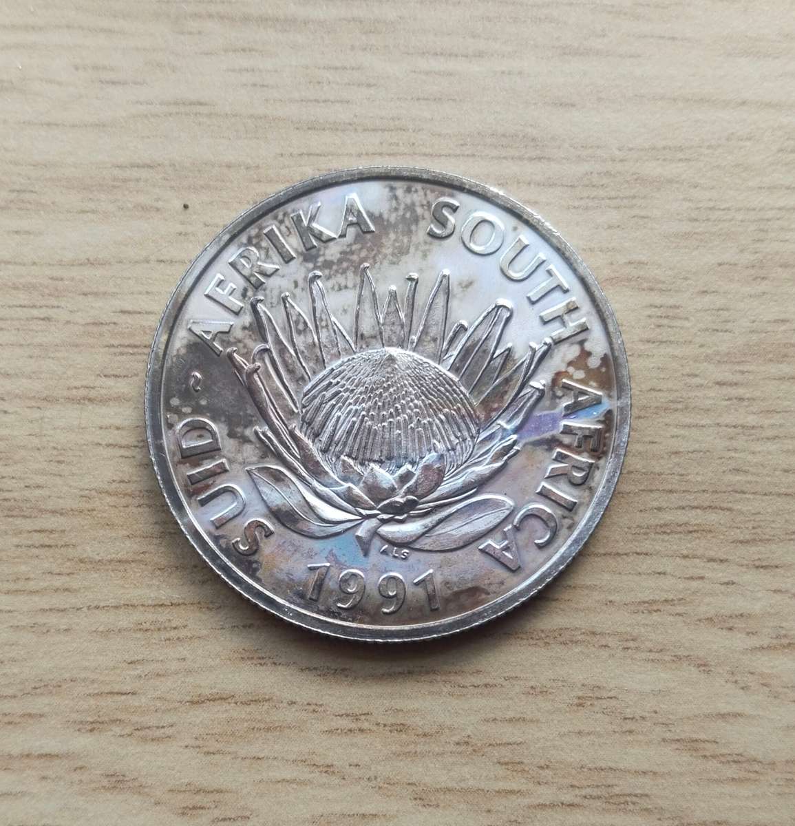 South Africa 1991 Silver Proof nursing one rand.