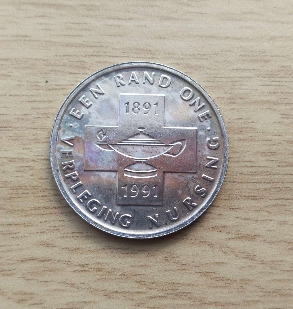 South Africa 1991 Silver Proof nursing one rand.
