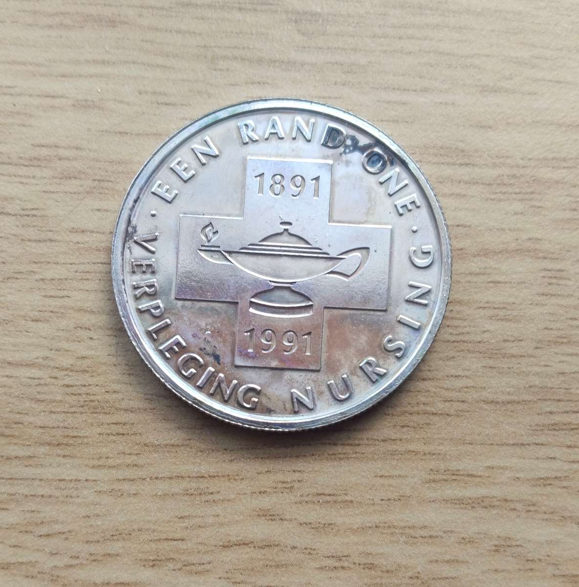 South Africa 1991 Silver Proof nursing one rand.