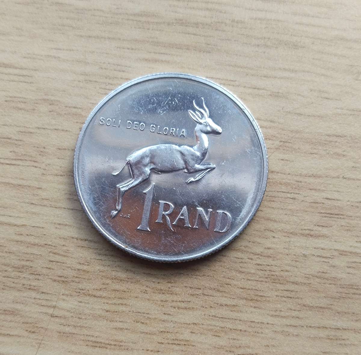 South Africa 1979 Nickel One Rand. Good condition.