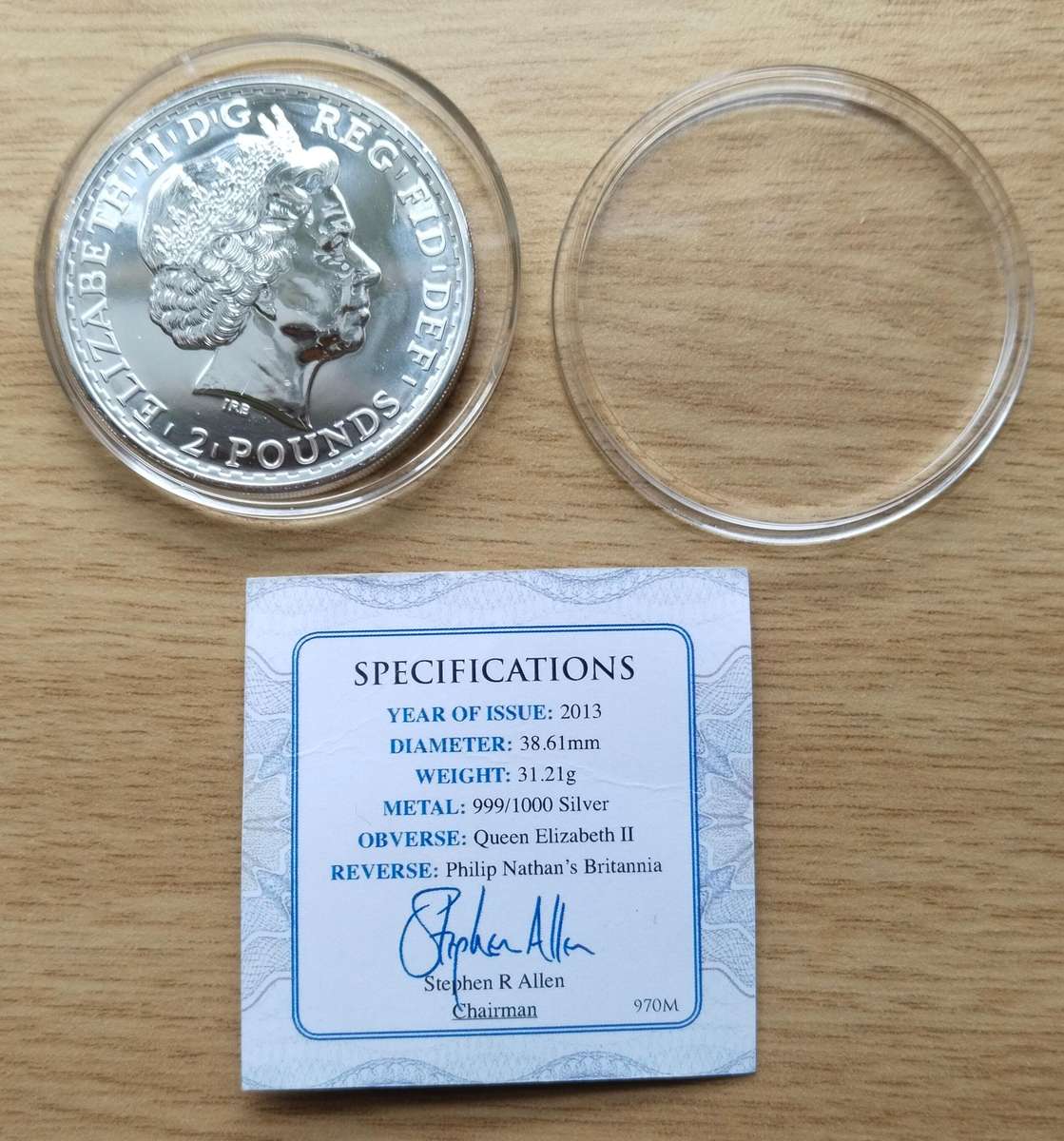 Great Britain 2013 Fine Silver One Oz Britannia.