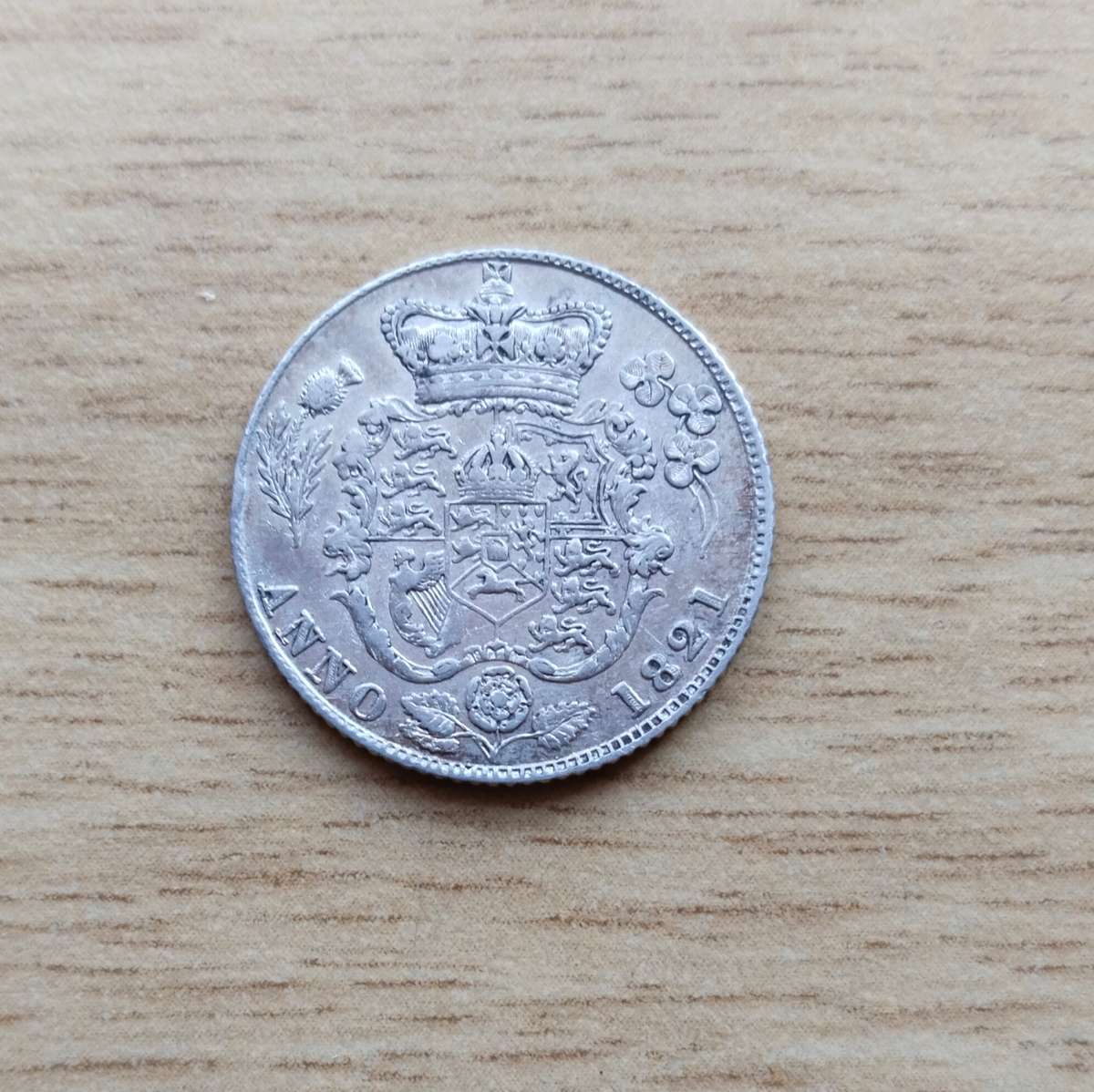 Great Britain 1821 King George III Silver Sixpence