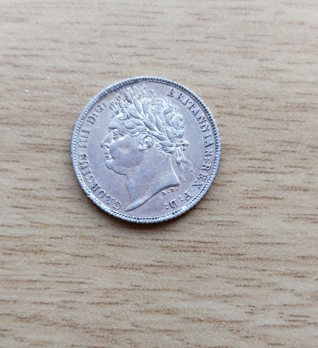 Great Britain 1821 King George III Silver Sixpence