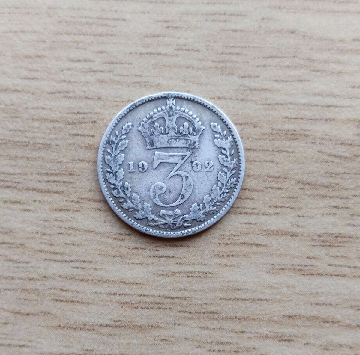 Great Britain 1902 King Edward VII Silver Threepence. First year.