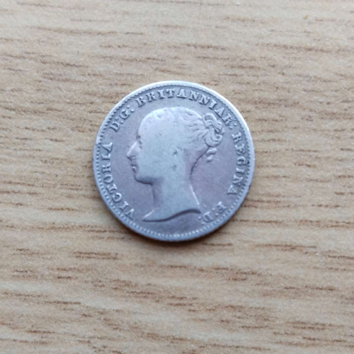 Over stamped Great Britain Queen Victoria silver 1854 / 1864 Four Pence. Great coin!!