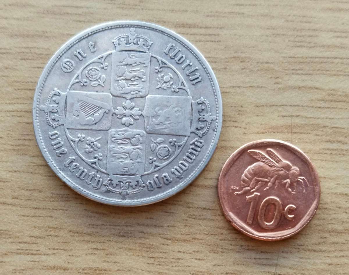 Great Britain Queen Victoria silver Gothic Florin.