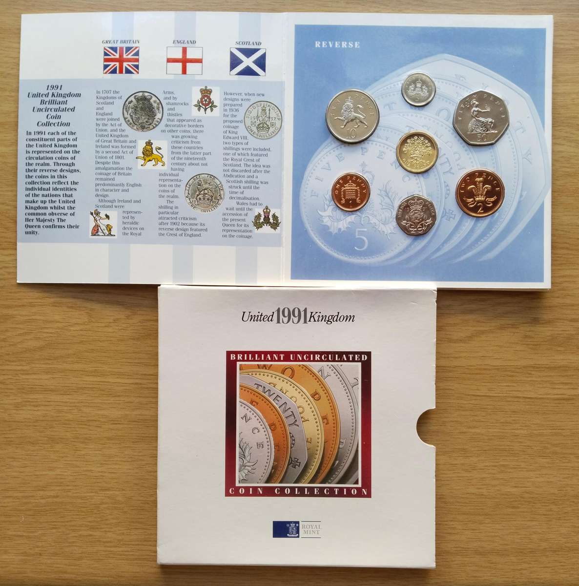 Great Britain 1991 UNC / PROOF Coin set.