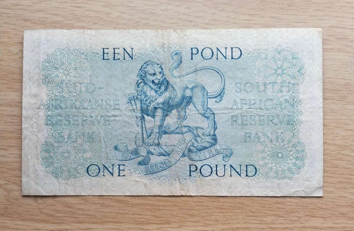 South Africa M.H. de Kock 15.5.59 Old one pound Bank Note. (447)