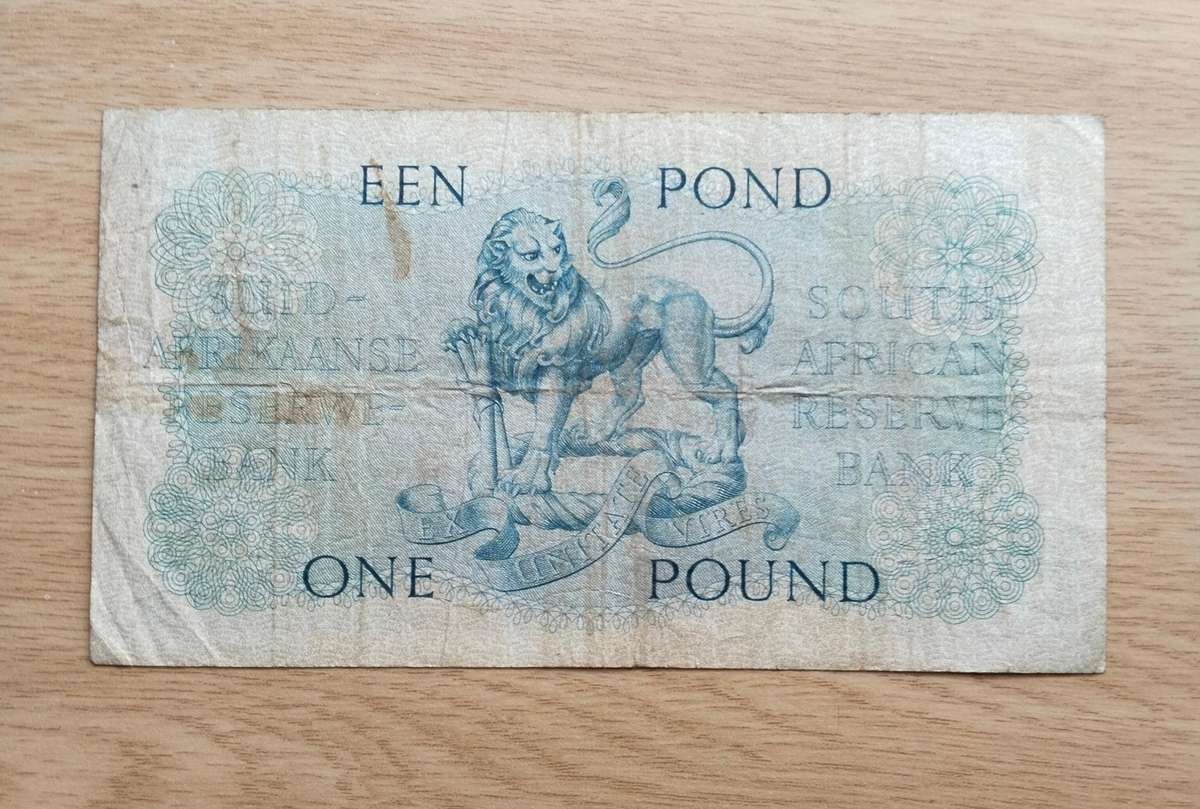 South Africa M.H. de Kock 26.6.59 Old one pound Bank Note. (341)