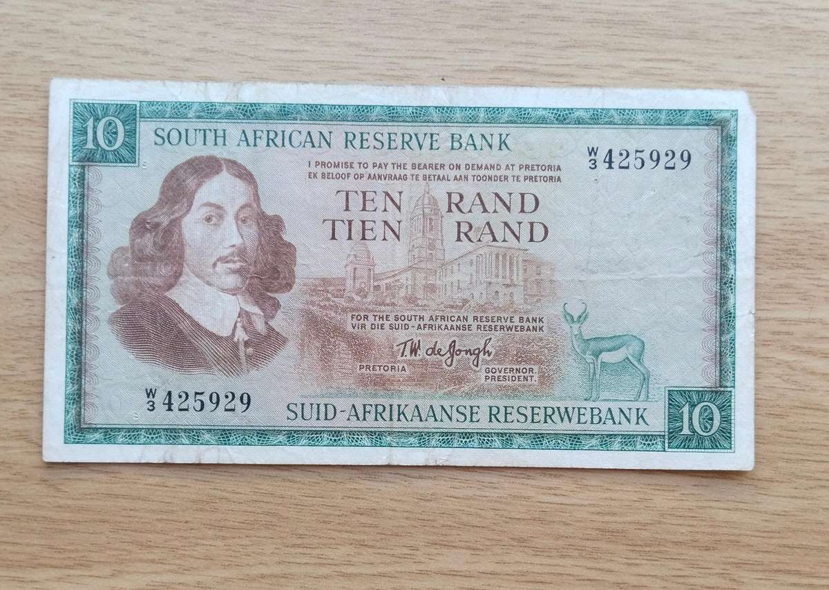 Replacement W3 South Africa de Jongh Old R10 Bank Note. (929)