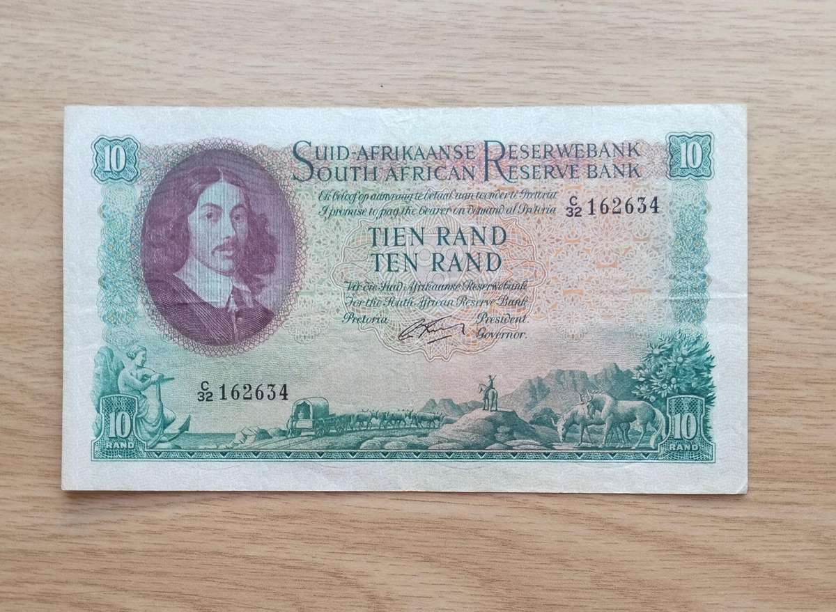 South Africa G Rissik old R10 Bank Note. (634)