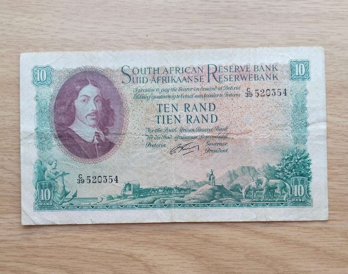 South Africa G Rissik old R10 Bank Note. (354)
