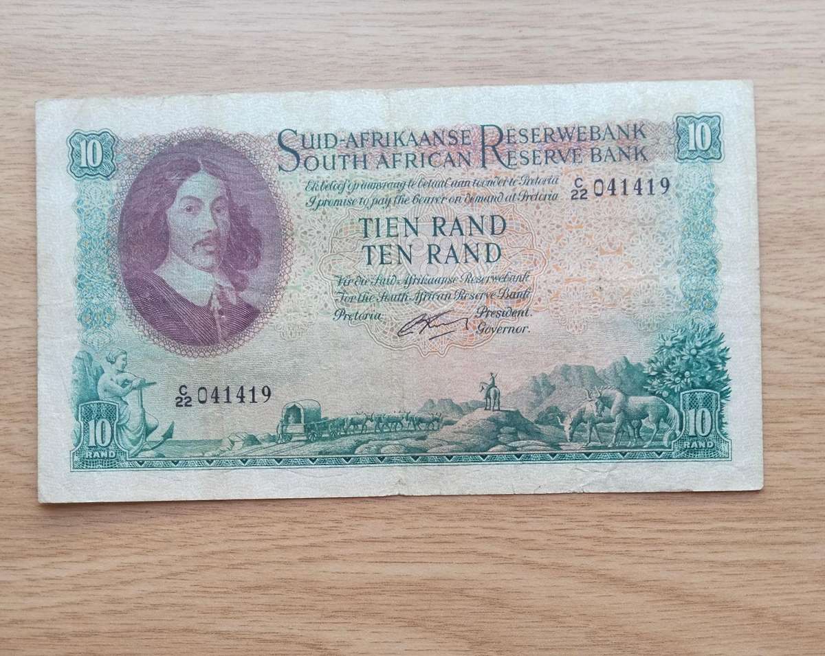 South Africa G Rissik old R10 Bank Note. (419)