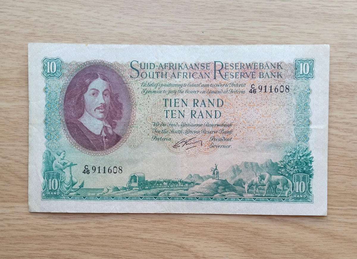 South Africa G Rissik old R10 Bank Note. (608)