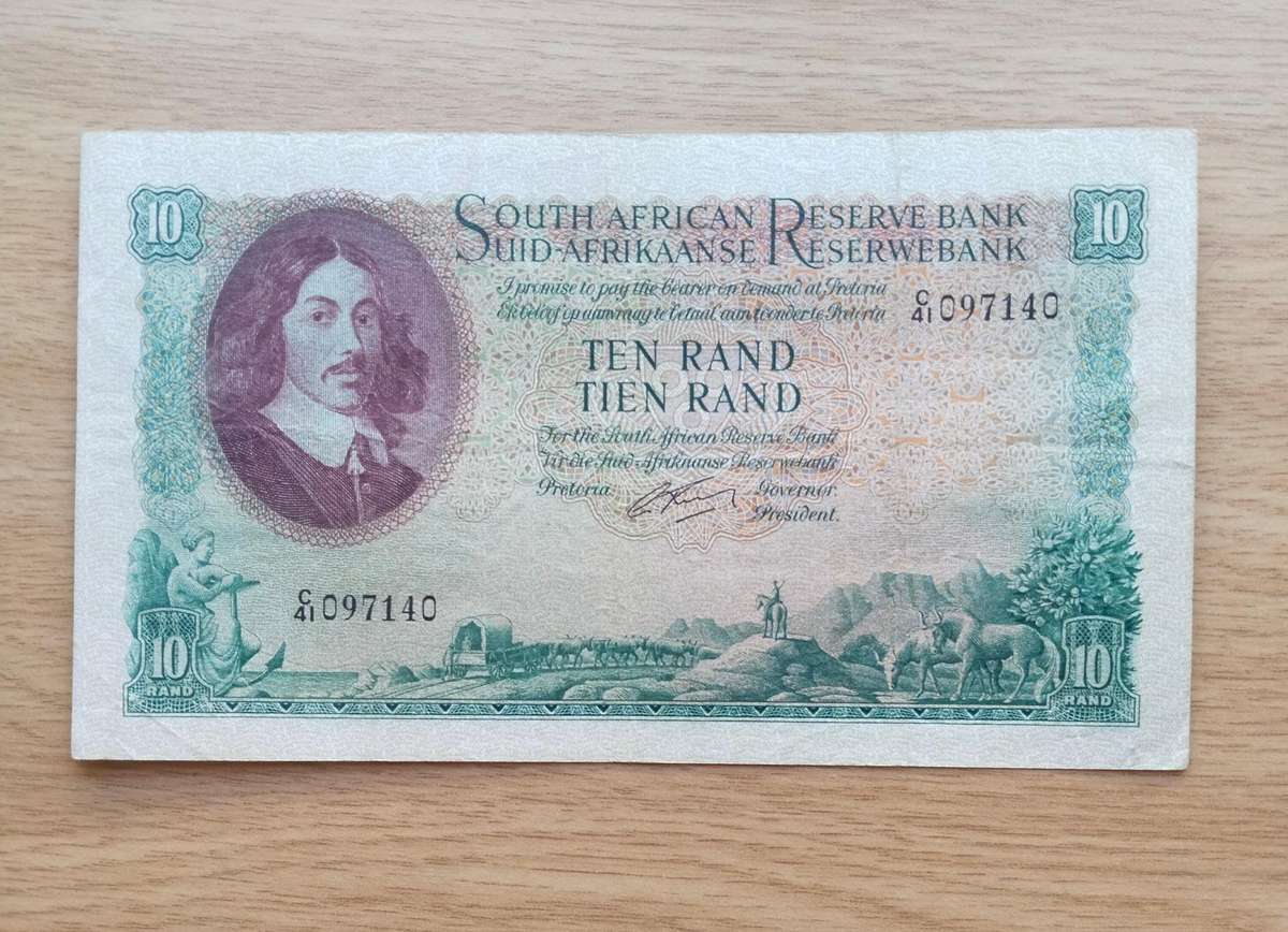 South Africa G. Rissik old R10 Bank Note. (140)