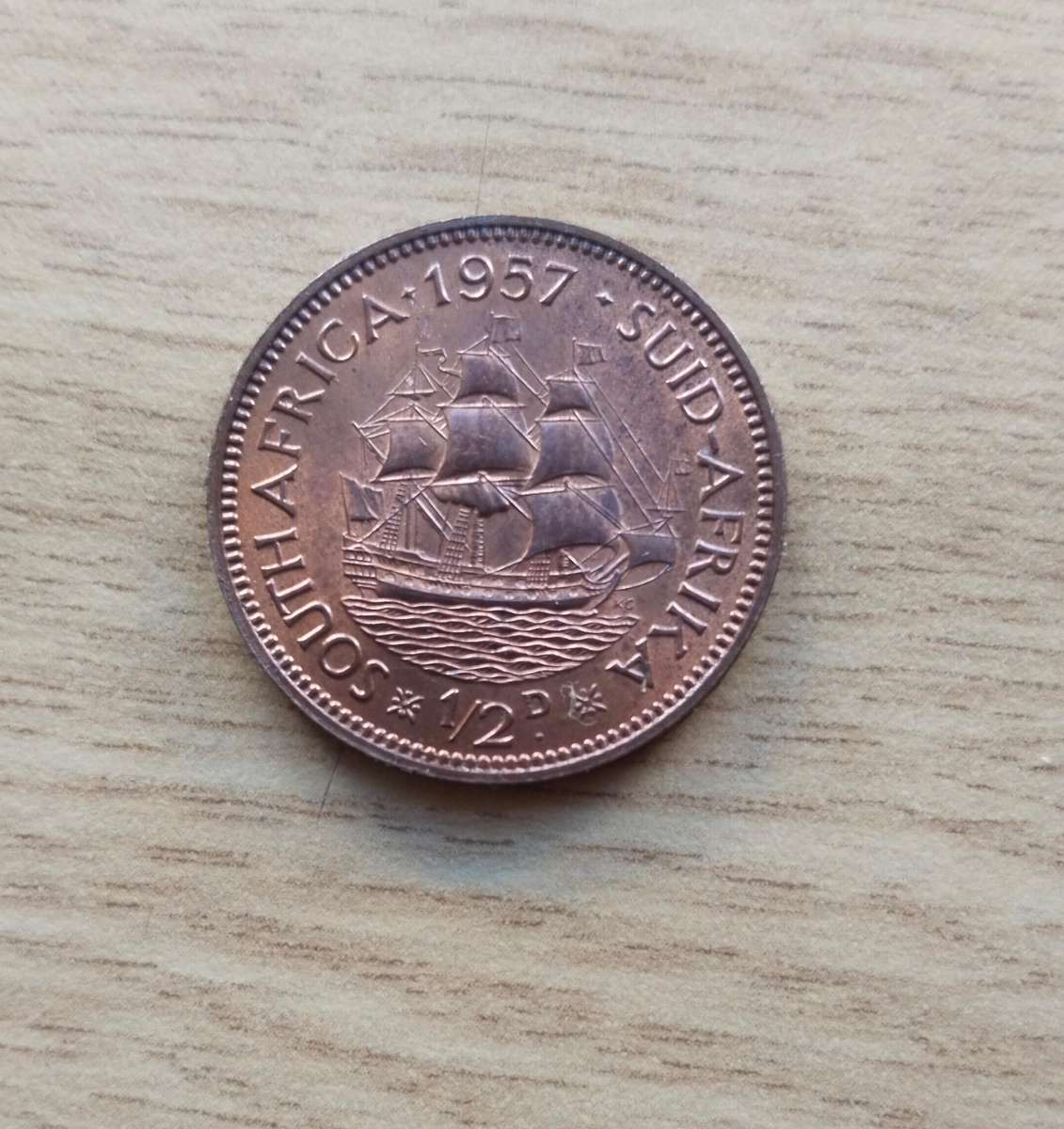 South Africa 1957 Half Penny. Great condition.