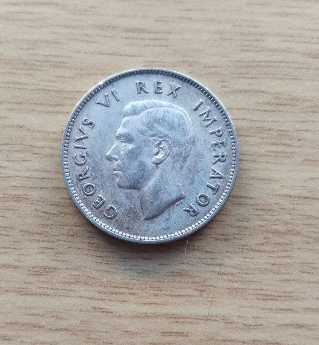 South Africa 1945 Silver Two shillings.