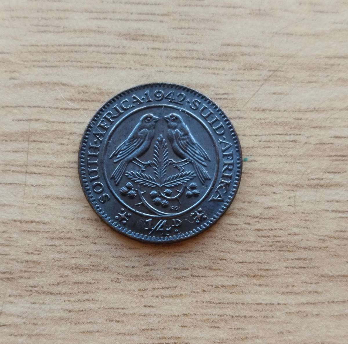 South Africa 1942 Black Variety Quarter Penny.