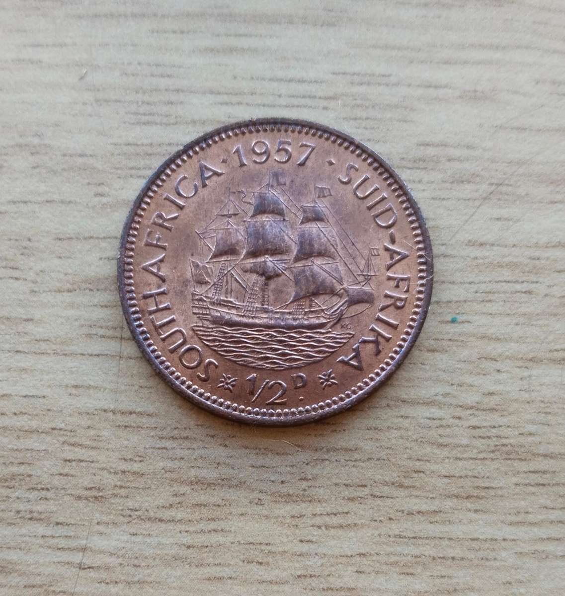 South Africa 1957 Half Penny. Great condition.