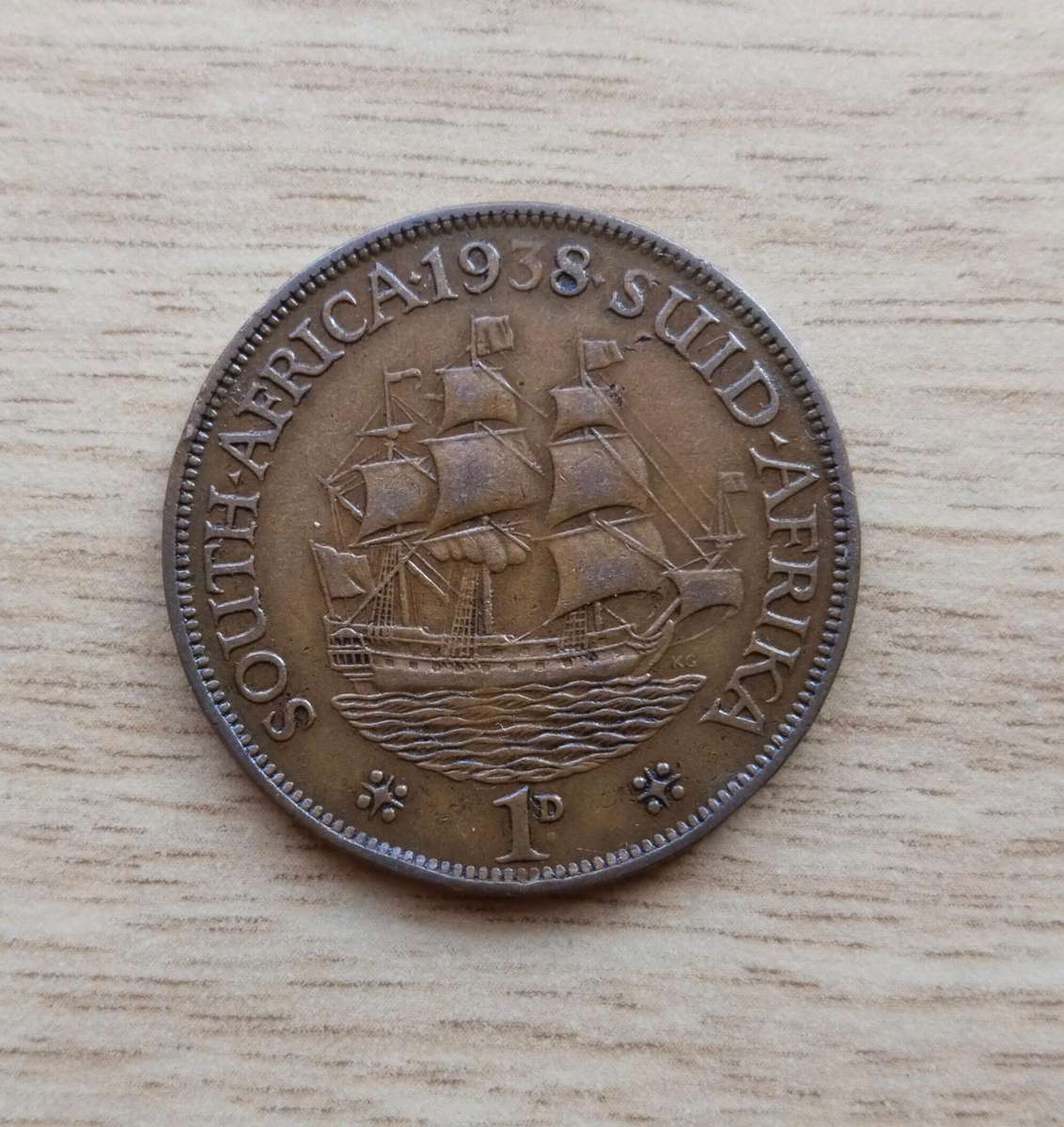 Error South Africa 1838 Full penny. Faint 3 in date.