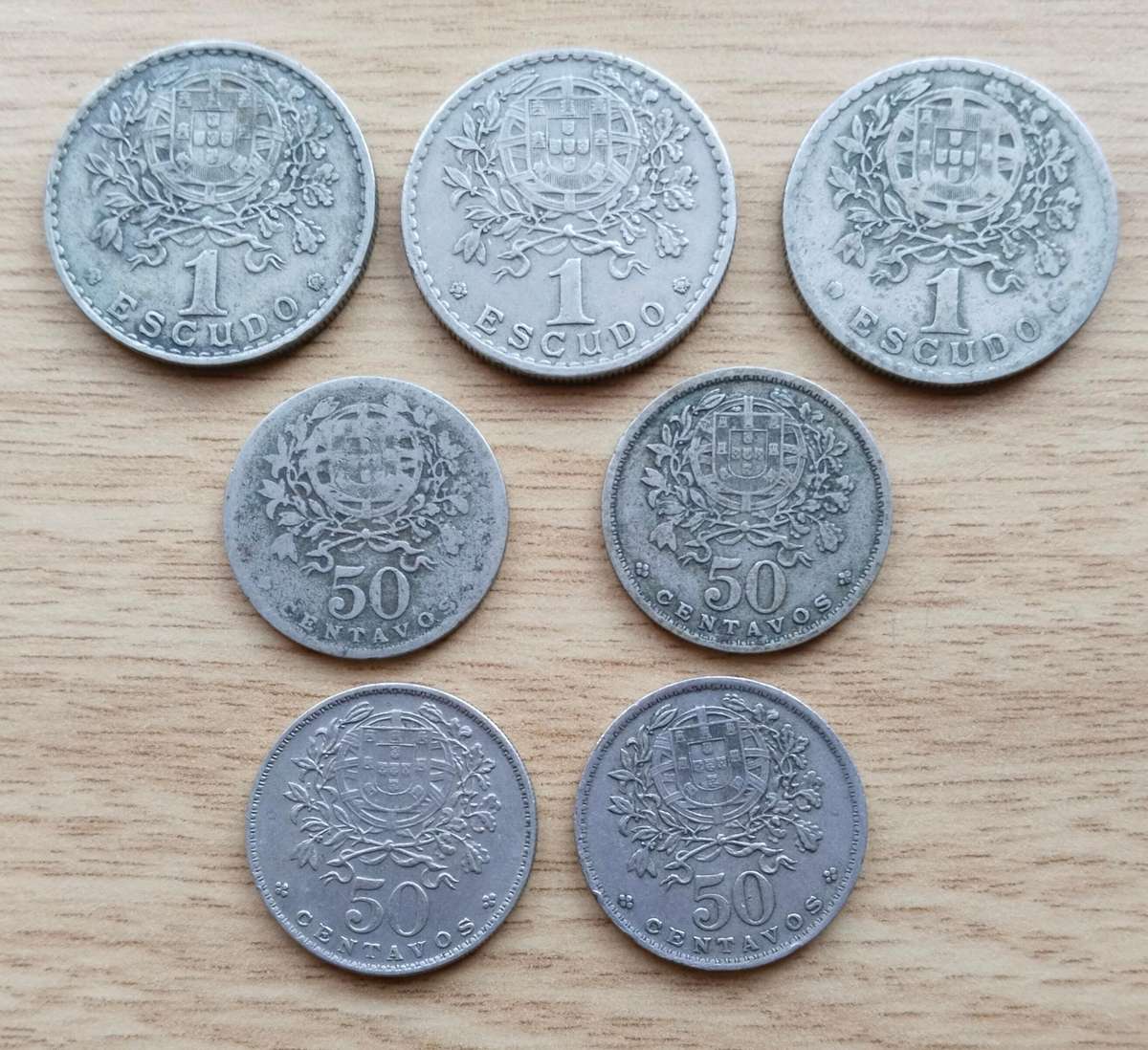 Republic Portugal collection of 7 old Coins.