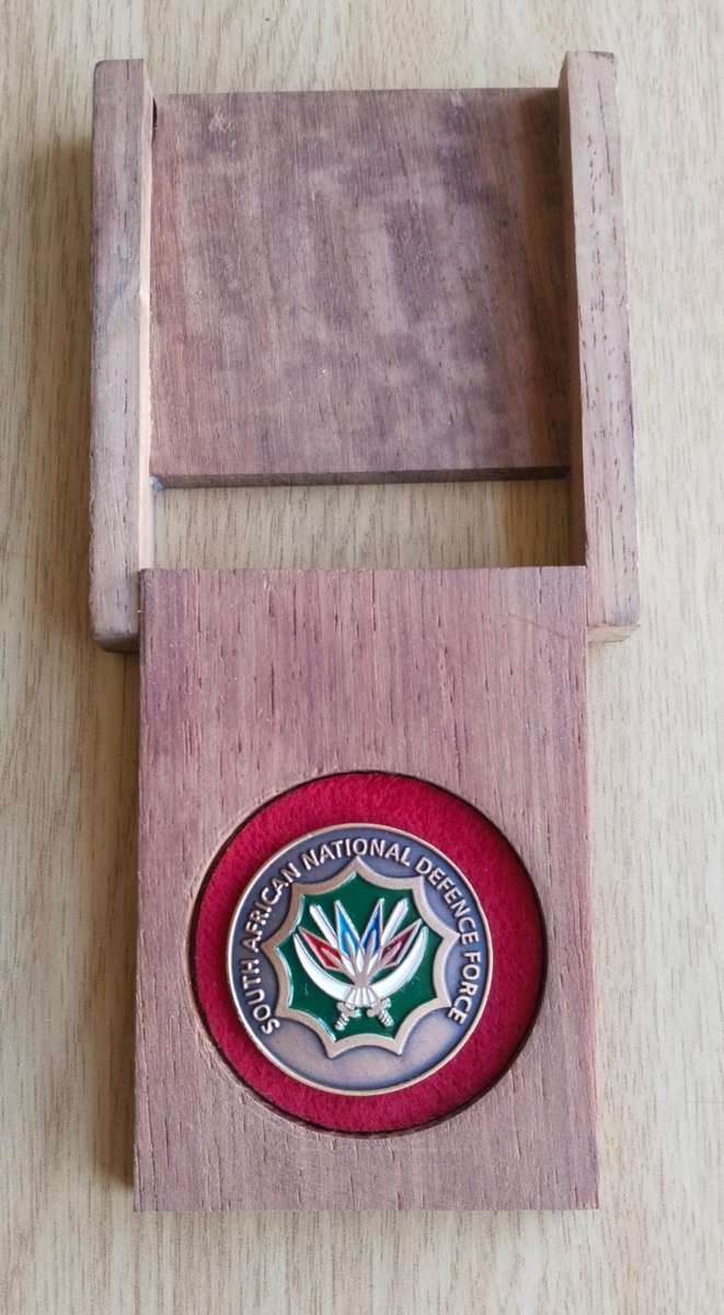 SANDF Medal in Wooden Presentation Box.