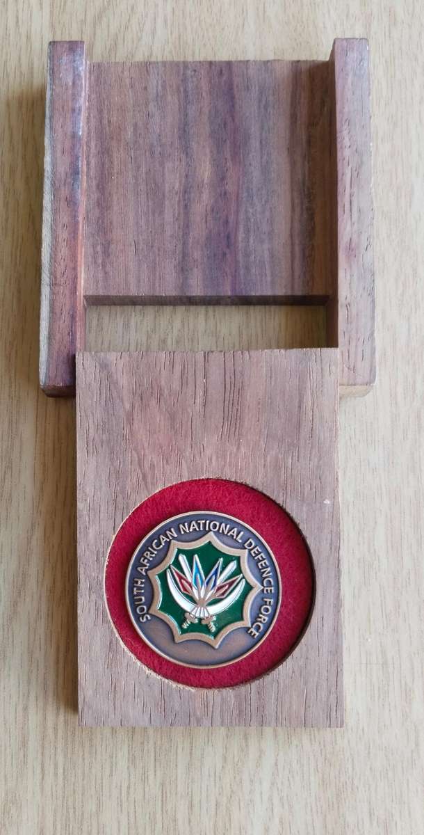 SANDF Medal in Wooden Presentation Box.