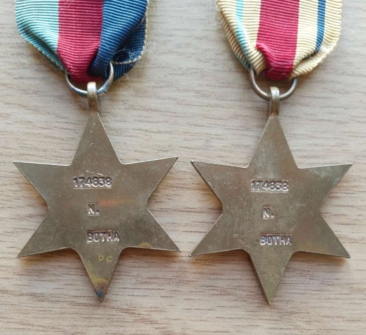 WW11 Group Medals Awarded to 174838 N. BOTHA