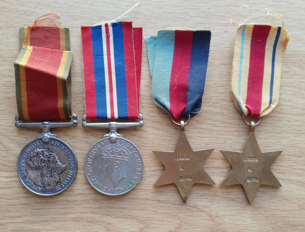 WW11 Group Medals Awarded to 174838 N. BOTHA