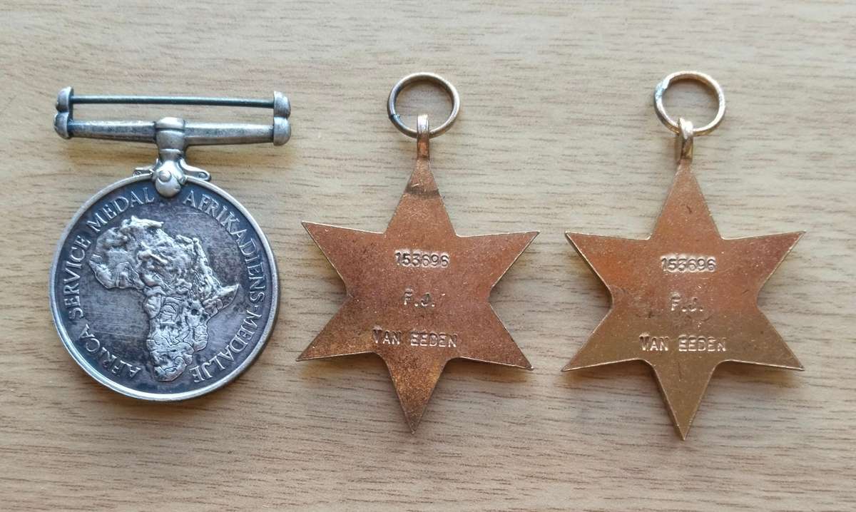WW11 Group Medals Awarded to 153696 F.J. VAN EDEN
