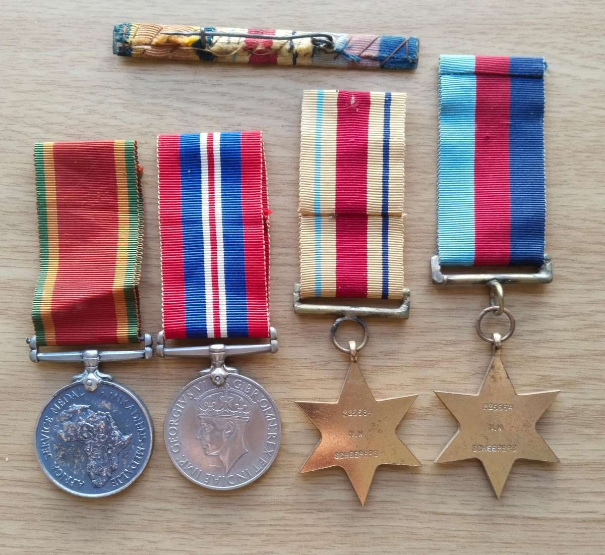 WW11 Group Medals Awarded to N.W. SCHEEPERS